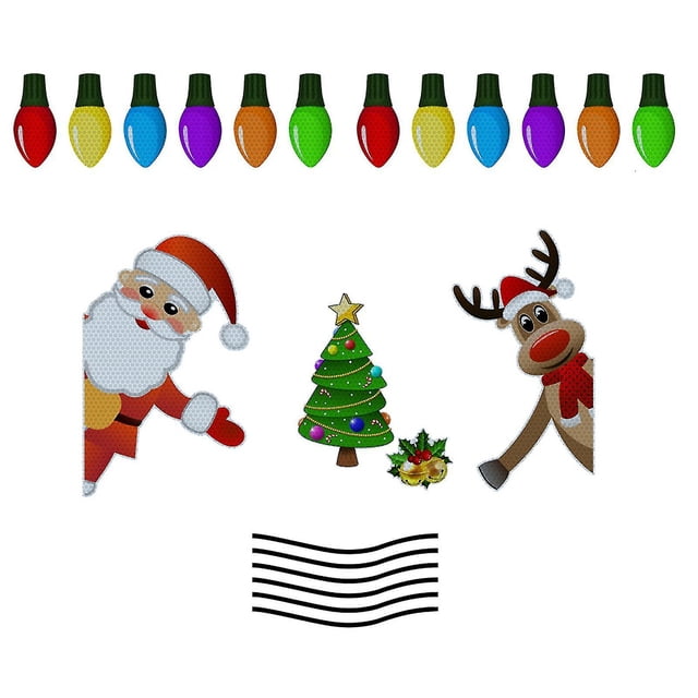 Pegatinas de coche, bombillas decorativas, imanes de nevera magnéticos festivos, Navidad, repuesto artesanal, tira reflectante creativa