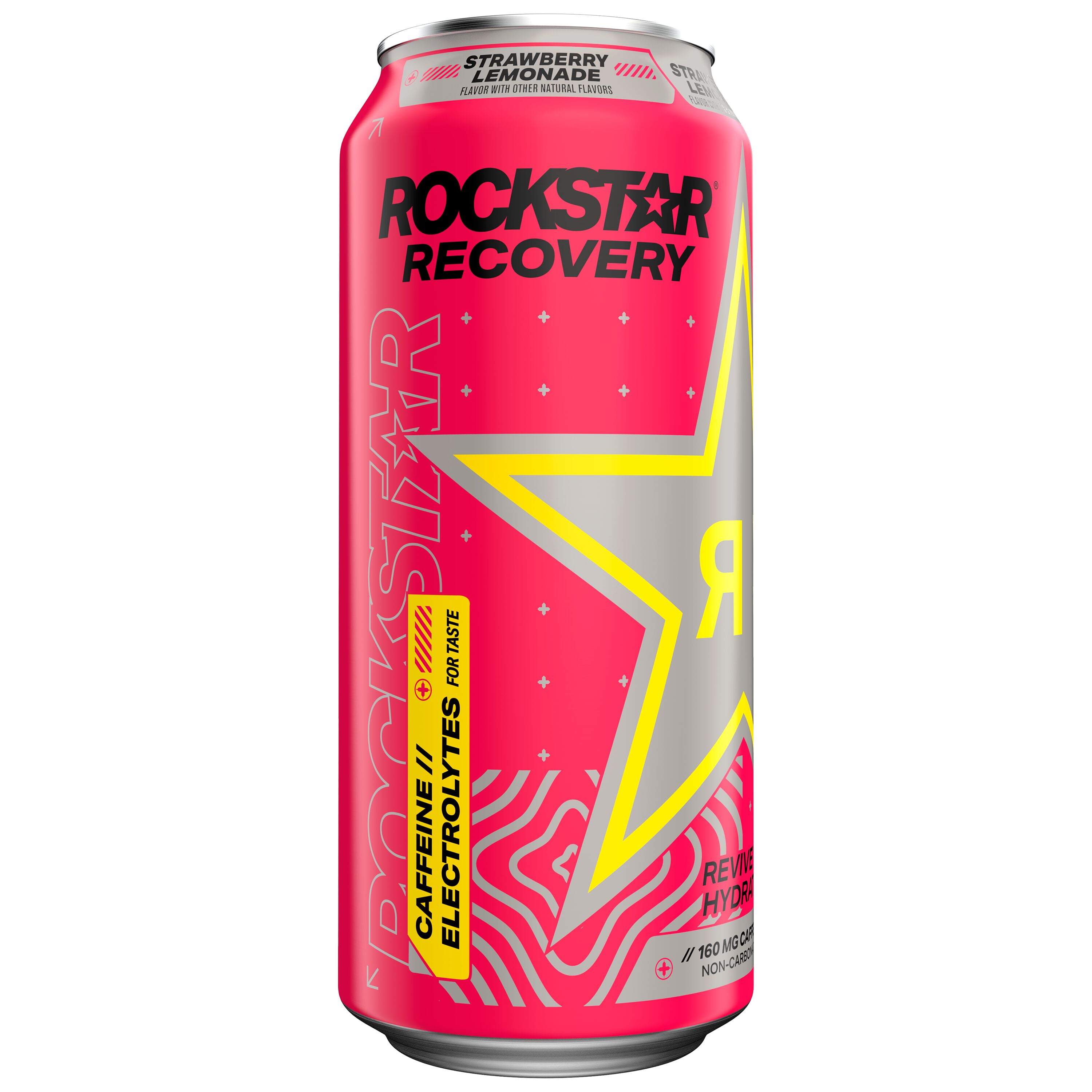 Rockstar Recovery Strawberry Lemonade Energy Drink, 16 Fl.oz, 12 Pack Cans