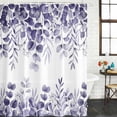 thumbnail image 2 of Xipuska Purple Eucalyptus Leaves Shower Curtain - Water Repellent Fabric Shower Curtains Washable, Spring Summer Botanical Decorative Polyester Cloth Bathroom Curtains Modern Bath Decor 36"x72", 2 of 6