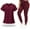 Burgundy, variant on Scrubs for Women Set Classic V-Neck Top and Yoga Jogger Pant Medical Nursing Uniform Scrubs Set Clearance