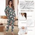 thumbnail image 7 of DISNIMO Skull Flower Printed Pajama Set for Women 2 Piece Pj Set Long Sleeve Lounge Set Casual Button Down Sleepwear Nightwear with Long Pants, Halloween Decor, 7 of 7