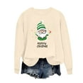thumbnail image 6 of Women Christmas Print Sweatshirt Casual Christmas T Shirts Top Khaki L, 6 of 6