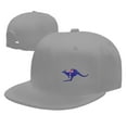 thumbnail image 4 of DouZhe Flat Brim Cap Snapback Hat, Kangaroo Australia Flag Prints Adjustable Gray Adult Baseball Cap, 4 of 6