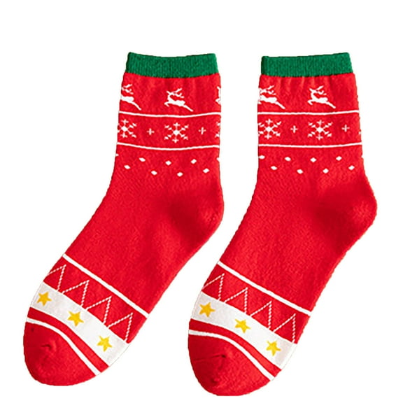 Kmdttou Christmas Men's And Women's Fall/Winter New Adult Medium Socks Casual Soft Lightweight Quarter Socks