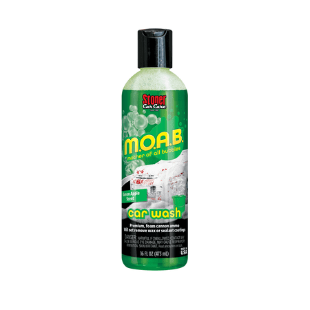 Stoner Car Care 91604 Mother Of All Bubbles M.O.A.B. Scented High Foaming Car Wash For Foam Guns, Cannons, or Bucket Washes, Safe on Wax and Sealant Coatings, Green Apple, 16 Fl Oz, Pack of 1