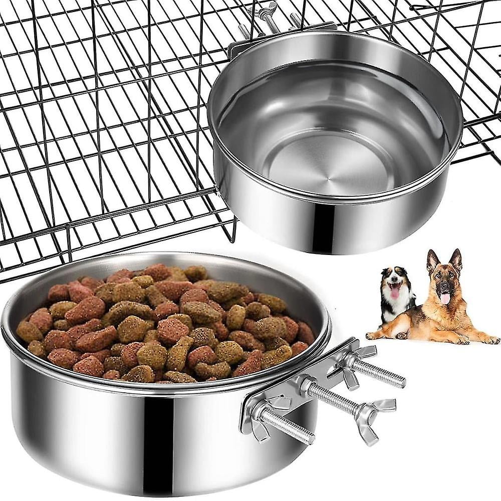Dog Bowls 2 Pack Stainless Steel Dog Food Bowl And Water Bowl Hanging Dog Bowls For Cage Crate Kennel Non spilling Walmart