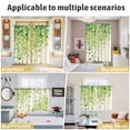 thumbnail image 5 of Green Leaves Kitchen Curtains Window Panels, Gradient Spring Plants Rustic Botanical Insulated Window Treatment Curtain, Grommet Curtains for Bedroom/Living Room/Bathroom, 2 Piece 52"Wx45"L, 5 of 8