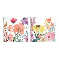 Stupell Industries Spring Florals on White Botanical & Floral Painting Unframed Art Print Wall Art, 12 x 12