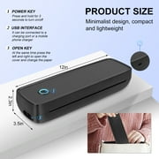 Portable Printers Wireless for Travel, Bluetooth Thermal Printer Support 8.5 X 11 US Letter, Inkless Printer for A4 Thermal Paper, Compatible with Android iOS & Laptop for Office Car Home, Black