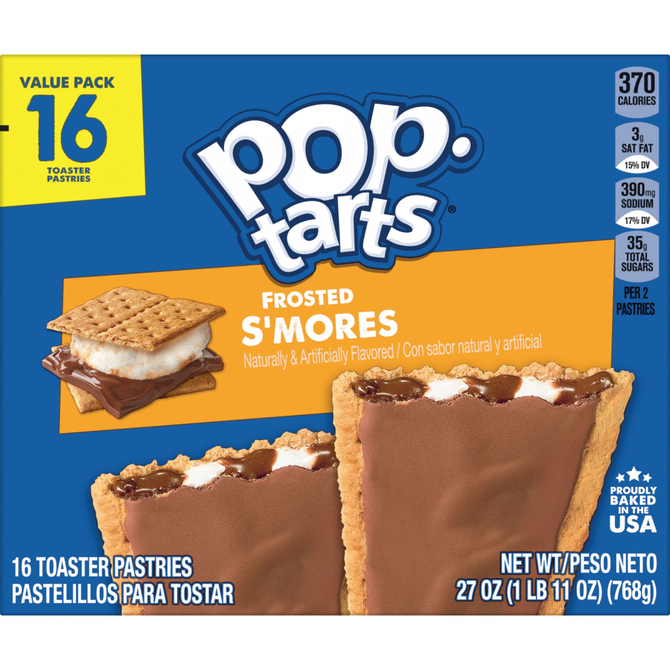 (3 pack) Pop-Tarts Frosted S'mores Toaster Pastries, Shelf-Stable ...