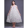 thumbnail image 3 of Bimba Lavender2 Floral Rose Mi-Mollet Vêtement de Nuit Femme Coton Imprimé Sans Manches Robe de Nuit Maxi X-Small, 3 of 6