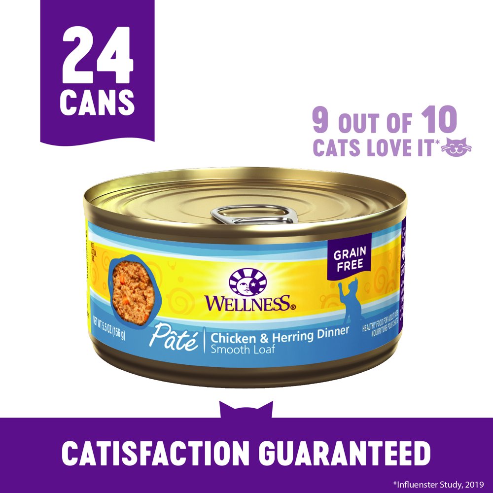 Wellness Complete Health Grain Free Canned Cat Food, Chicken & Herring