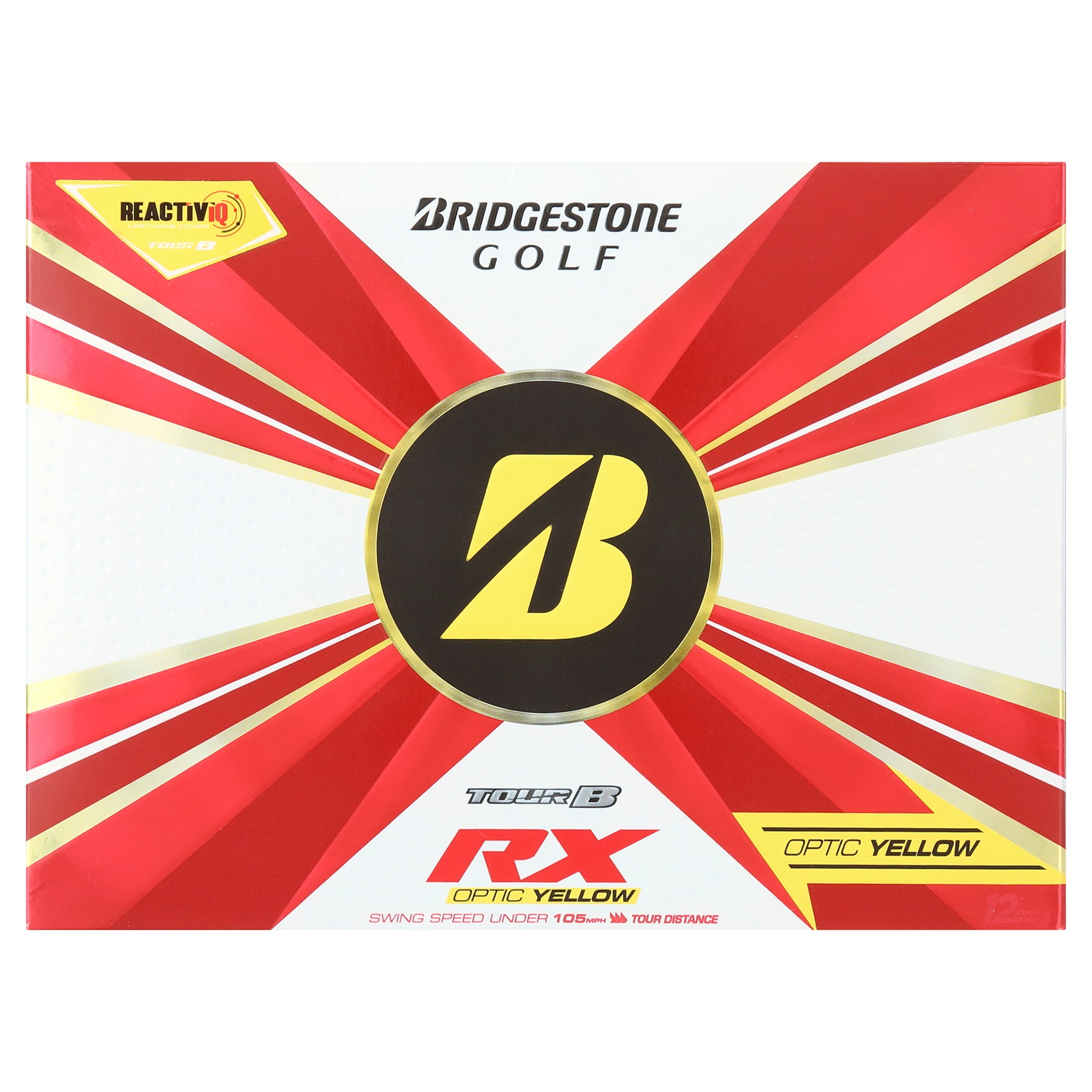 (2 pack) Bridgestone Tour B RX 2022 Golf Balls-Dozen Yellow