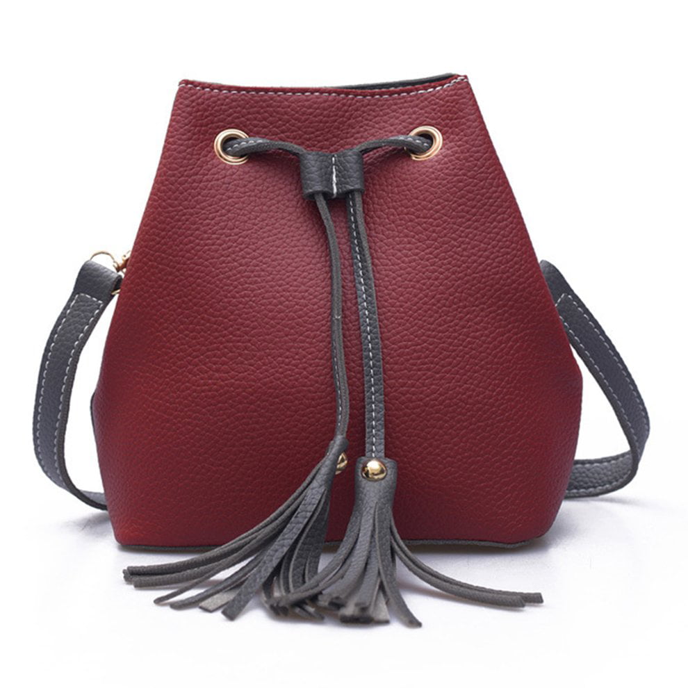 Clearance Sale YT-0628 Women Long Tassel Bag PU Leather Bucket Shape ...