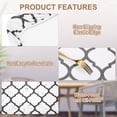 thumbnail image 3 of Picnic Table Cloth, 78"x35" Rectangle Vinyl Diamond Fitted Tablecloths Waterproof Flannel Backed Table Covers for Dining Camping Outdoor, Deep Grey/White, 3 of 6