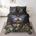 thumbnail image 2 of YST Gothic Blue Moth 7-Piece Bedding Set, Full, Butterfly and Mushroom Theme, 2 of 5