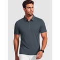 thumbnail image 3 of Cadmus Men's Polo Shirt Quick Dry Performance Short Sleeve Tactical Shirts Pique Jersey Golf Shirt,8688,Black+Dark Grey+Dark Navy Blue,L, 3 of 7