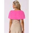 thumbnail image 4 of DARING DIVA Women's Faux Fur Shawl Bowknot Ribbon Bridal Wrap Stole Shrug L Hot Pink, 4 of 6