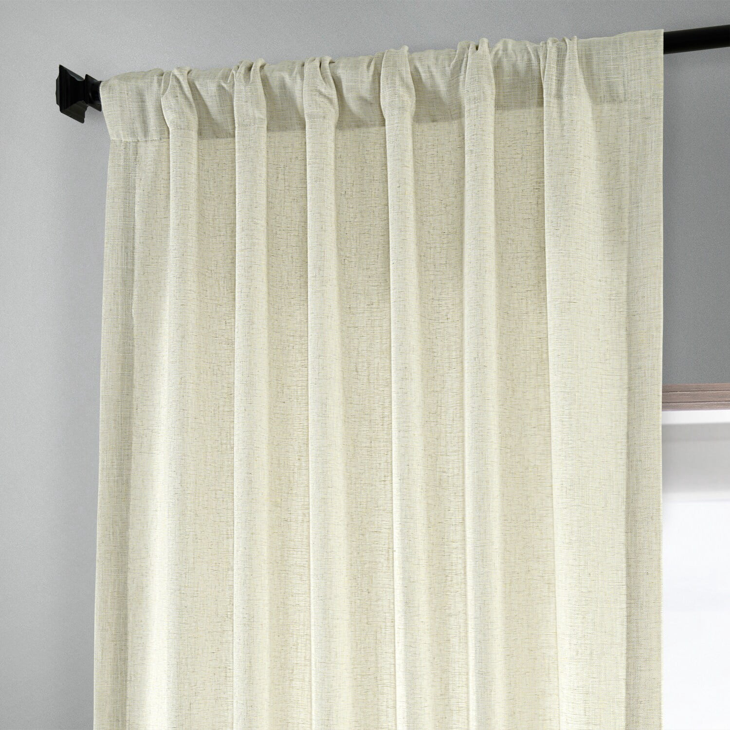Barley Heavy Faux Linen Curtain (1 Panel), Barley, 50W X 120L