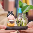thumbnail image 3 of GUOOL Tang Lady Vase Hydroponique avec Figurine en Résine Stand Moderne Terrarium Vase en Verre StyleA, 3 of 9