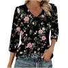 thumbnail image 7 of Gamivast Women's Blouses & Button-Down Shirts Floral Print V-Neck 3/4 Sleeve Tops Boho Tops Loose Fit Spring Tunic Tops for Women Casual, 7 of 7