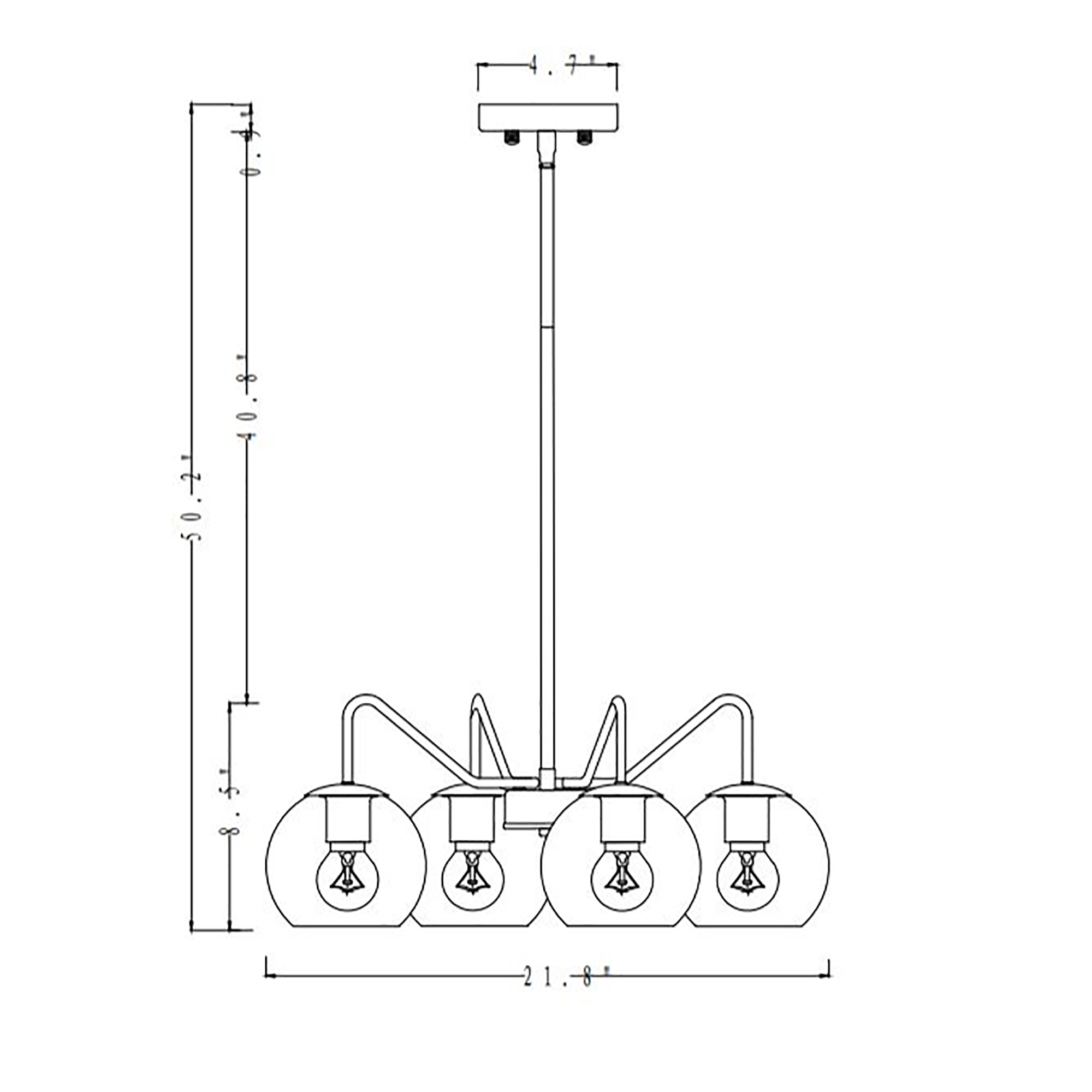 Dhona 21.7 in. 5-Light Indoor Matte Black and Brass Finish Chandelier with Light Kit