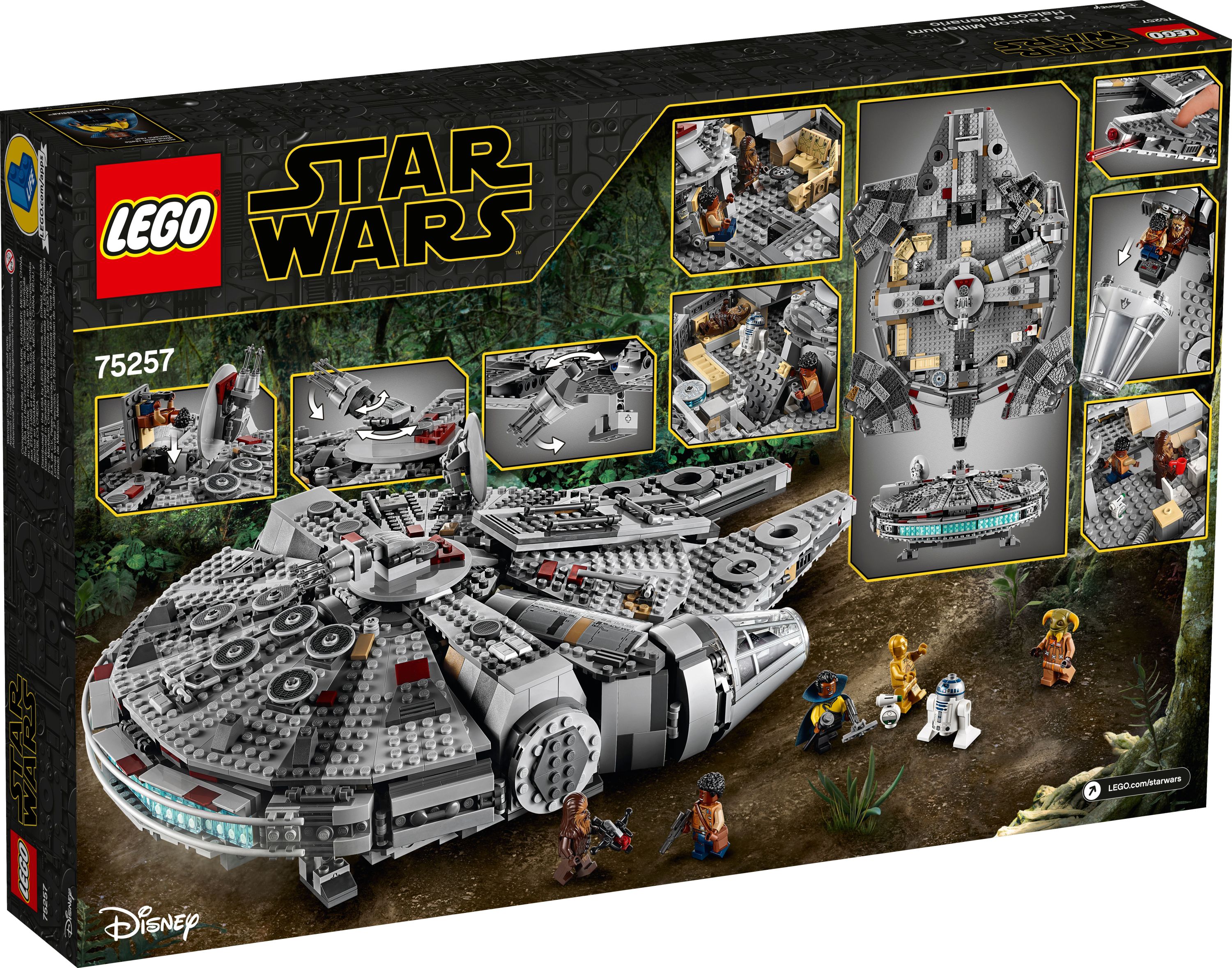 LEGO Star Wars Millennium Falcon 75257 Building Set - Starship Model with Finn, Chewbacca, Lando Calrissian, Boolio, C-3PO, R2-D2, and D-O Minifigures, The Rise of Skywalker Movie Collection - image 7 of 9