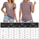 thumbnail image 2 of Camiseta Mujer Camiseta de mujer sexy de verano Camiseta con cuello en V profundo Ropa femenina suave informal (Púrpura M) Cgtredaw para Mujer Púrpura T S, 2 of 7