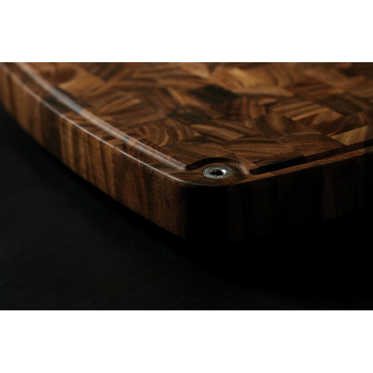 Ironwood Gourmet Acacia Wood End Grain Cutting Board 20x14 Inches With Juice Channel