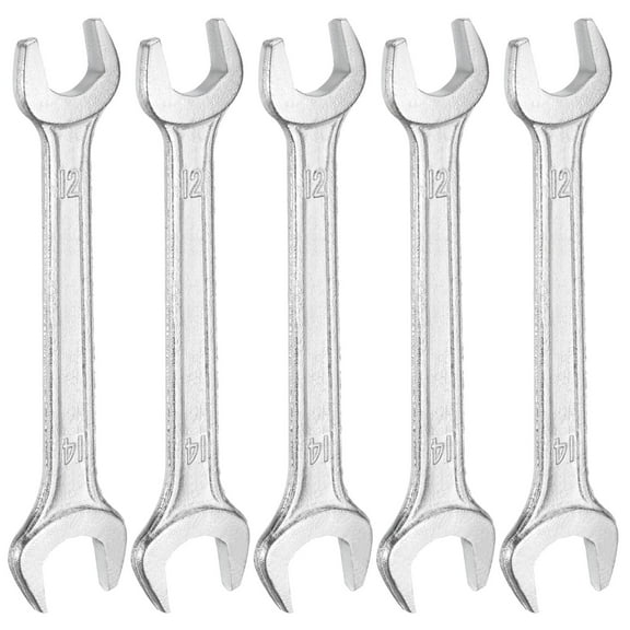 Uxcell 5pcs Double Open End Wrench 12mm x 14mm Metric U-Shaped Spanner