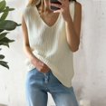 thumbnail image 4 of Bovemsi Women's Tanks & Camis New V Neck Sleeveless Ice Knitted Sweater With White Camisole And Thin Vest As A Base Layer Camisoles for Under Clothes, 4 of 6