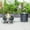 Black, variant on LeisureMod Walbrooke Patio Round Fire Pit and Tank Holder