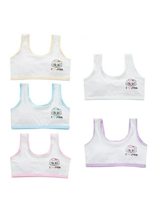 mobile21cn Girls' Cami Crop Training Bra, Cotton Breathable Kids Sport  Bralette