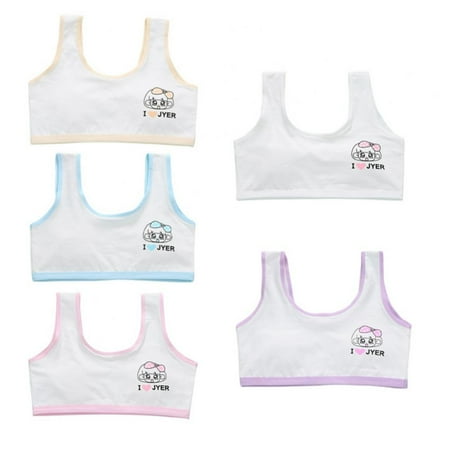 

Girls Bra Training Bra Vest Bra Comfortable Camisole Underwear Breathable Development Cotton Underwear(5Pcs)