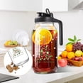 thumbnail image 6 of Breast Milk Pitcher Glass Pitcher with Lid, 64 oz 2 Quart Mason Jar Pitchers with Lid and Spout, Wide Mouth Glass Jug Sun Tea Pitchers, Cold Brew Coffee pitcher, Fridge Container for Water-Christmas, 6 of 8