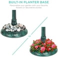 thumbnail image 4 of Solar Outdoor Bird Bath Vintage Resin Pedestal Fountain Decoration for Yard, Garden w/Planter Base, Feeder, Decorative Bird Cage, Fillable Stand - Green, 4 of 7