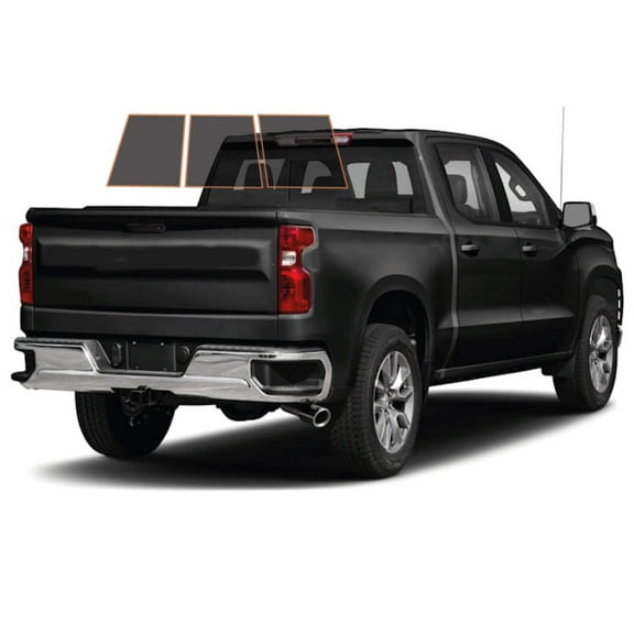 MotoShield Pro Premium Professional 2mil Precut Ceramic Window Tint Film for 2014-2018 Chevrolet Silverado 1500 Crew Cab — (3pc Rear Windshield 15%) + Lifetime Warranty