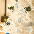thumbnail image 6 of 4ct White and Gold Christmas Ball Ornaments Set - Elegant Shatterproof Xmas Tree Decorations, Assorted Hanging Orbs for Holiday & Party Decor, 6 of 7