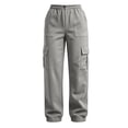 thumbnail image 4 of Admvng Womens Cargo Pants Elastic Waistband Comfortable Casual Hiking Work Pants, 4 of 9