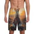 thumbnail image 1 of Fotbe Flower Meditating Rabbit Pantalones Cortos de Pijama para Hombre, Ropa de Dormir, Pantalones de Pijama Cortos para Hombre-Medium, 1 of 6
