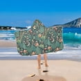 thumbnail image 2 of Yayeee Kids Hooded Towel with Hand Pockets Beach Soft Absorbent Bath Wrap 50 x 23.5 inch, Green Vibrant Forest Pattern, 2 of 5