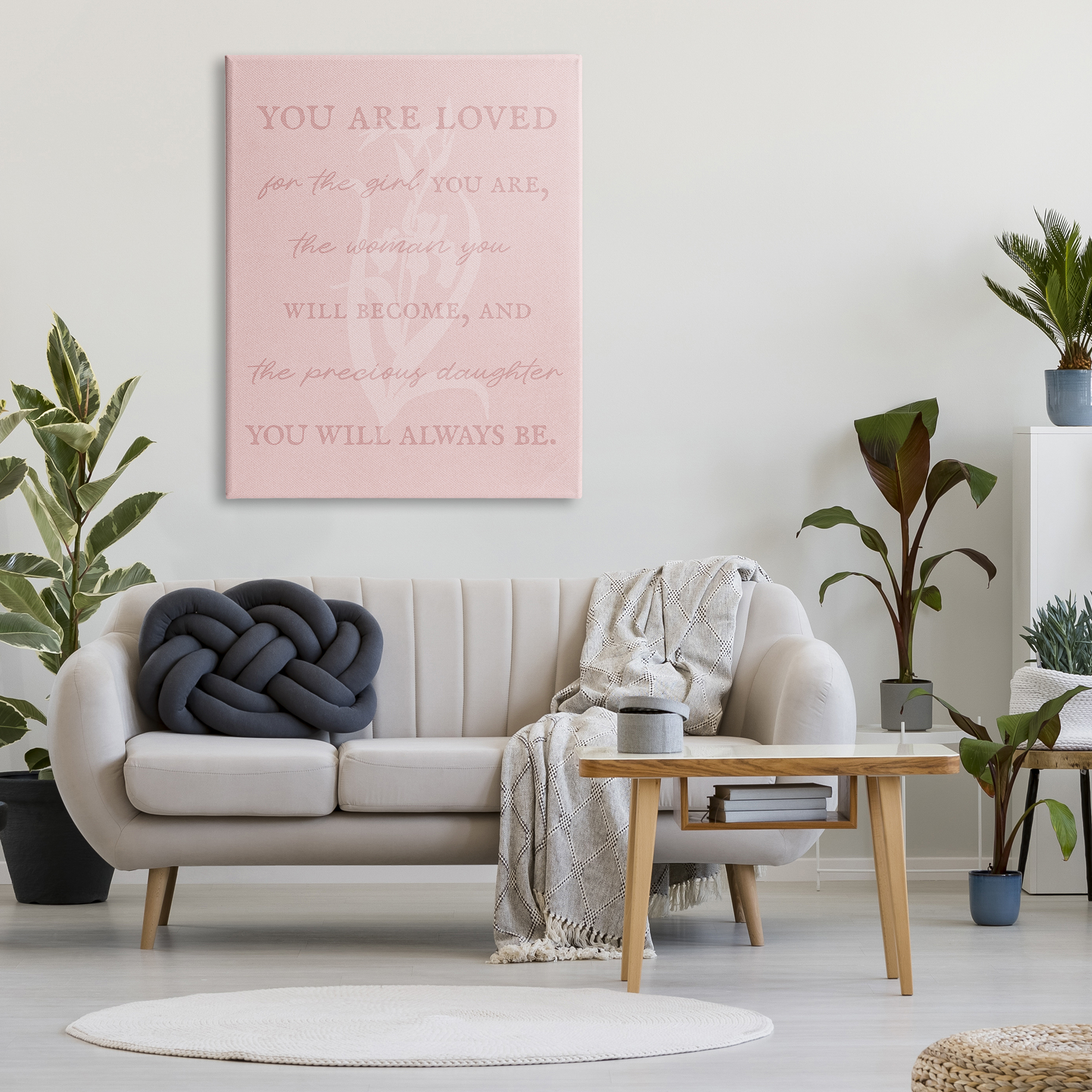 Stupell Industries Daughter You Are Loved Inspirational Painting Gallery Wrapped Canvas Art Print Wall Art, 36 x 48