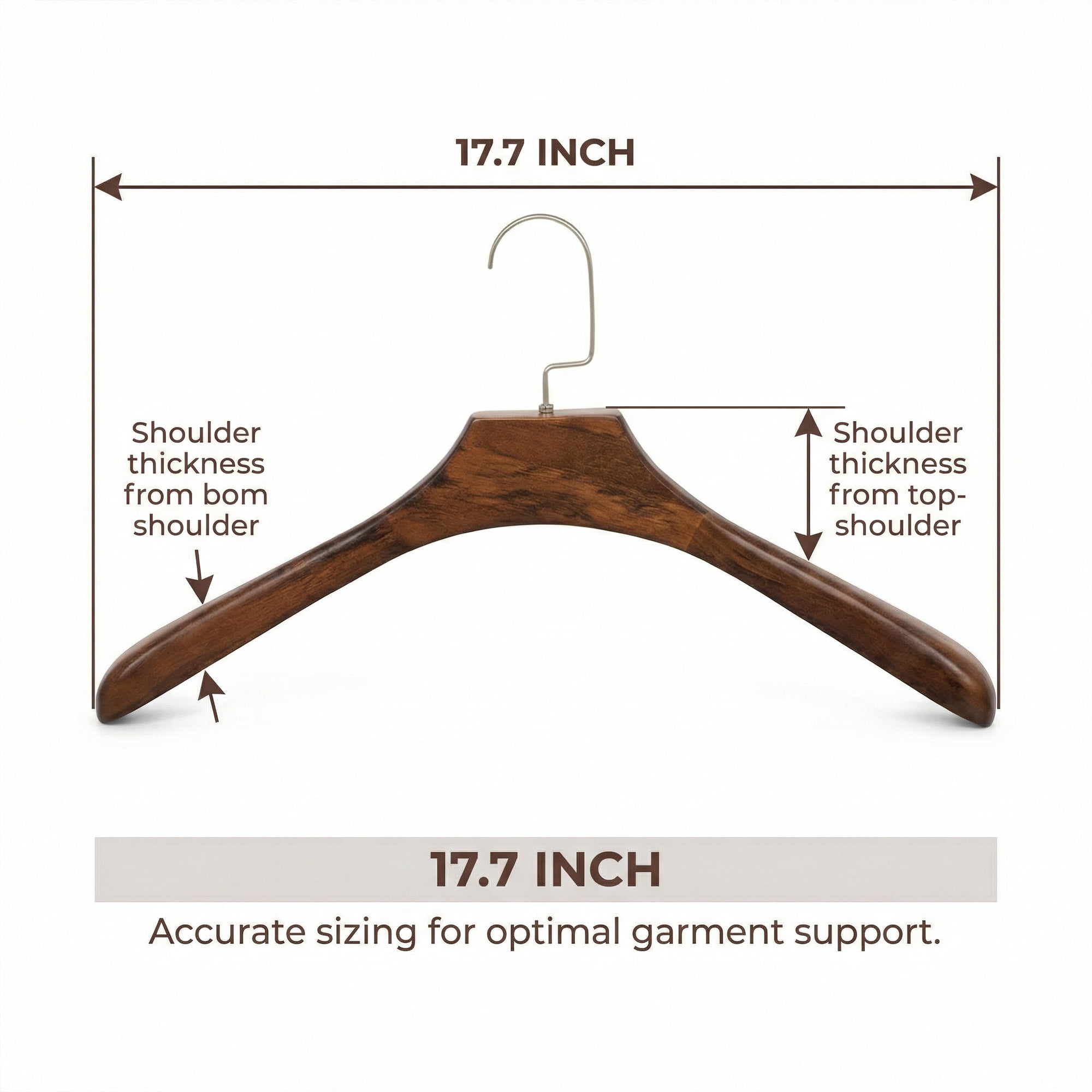Unique Bargains 2Pcs Durable Wood Space Saving Clothes Hangers Retro