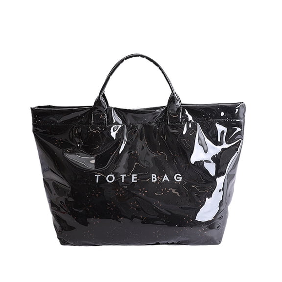 Large Tote Bag For Women Letter Print Shoulder Bag Clear Versatile Everyday Carryall Bag With Open Top Sturdy Handles