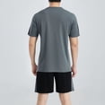 thumbnail image 4 of FhsagQ Pyjama Pyjama pour Homme Boxeurs en Coton T-Shirt pour Homme Été Manches Courtes Ensemble Demi-Manches Ample Respirant Mise en Forme Exercice Course Tenue de Sport Ensemble de Sport Pyjama pour Homme Coton Long Gris TTG, 4 of 7