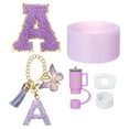 thumbnail image 1 of Juego de accesorios para taza Uxcell para vaso con asa, que incluye cubierta de silicona para popote, bota, tapón a prueba de derrames, encanto de asa, etiqueta de iniciales letra A, 1 of 7