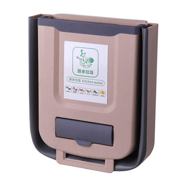 Bearachild Cubo de basura plegable sin tapa montado en la puerta armario de clasificación de basura cubo de basura hogar inodoro cesta de basura Type2 NO2