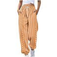 thumbnail image 2 of Dwaogom Women's Cargo Jogger Pants Fashion Blocked Printed Drawstring Pocket Bound Ankle Pants, 2 of 5