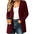 thumbnail image 3 of Vivianyo HD Women's Corduroy Open Front Cardigan with Pockets, Long Sleeve Curved Hem Sweater Jacket, Fall Outerwear for Office Layering and Weekend Plans, Size S-XL, 3 of 8
