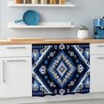 thumbnail image 6 of Boho Navy Blue Grey Sink Skirt 11"Wx13"L,Dustproof Under Sink Curtain with Self Adhesive Tape,Ethnic Geometric Southwestern Vintage Cabinet Curtain Cover for Bathroom Vanity,Kitchen Storage Shelf, 6 of 9